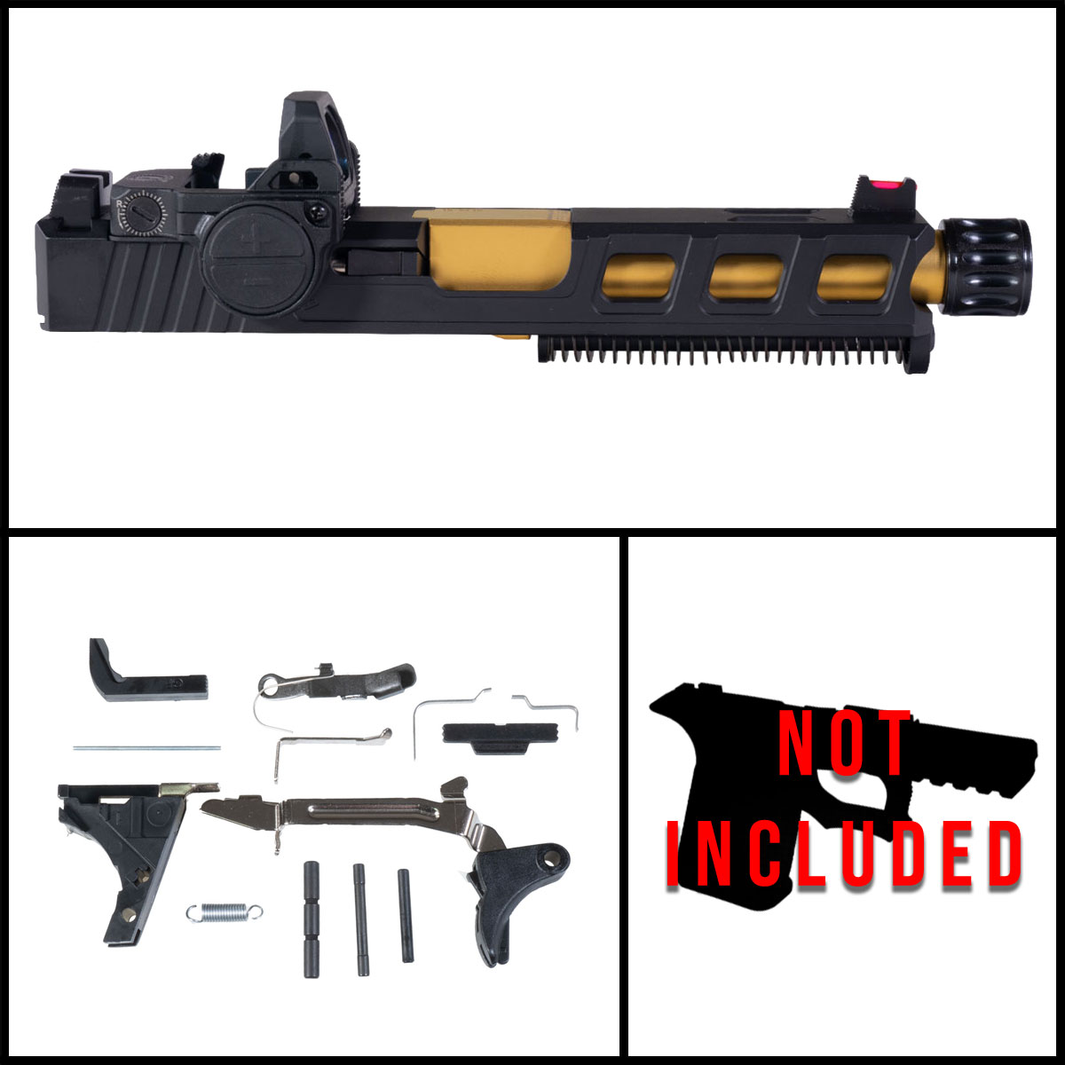 DTT 'Insidiae w/ VISM FlipDot Pro' 9mm Full Pistol Build Kit (Everything Minus Frame) - Glock 19 Gen 1-3 Compatible