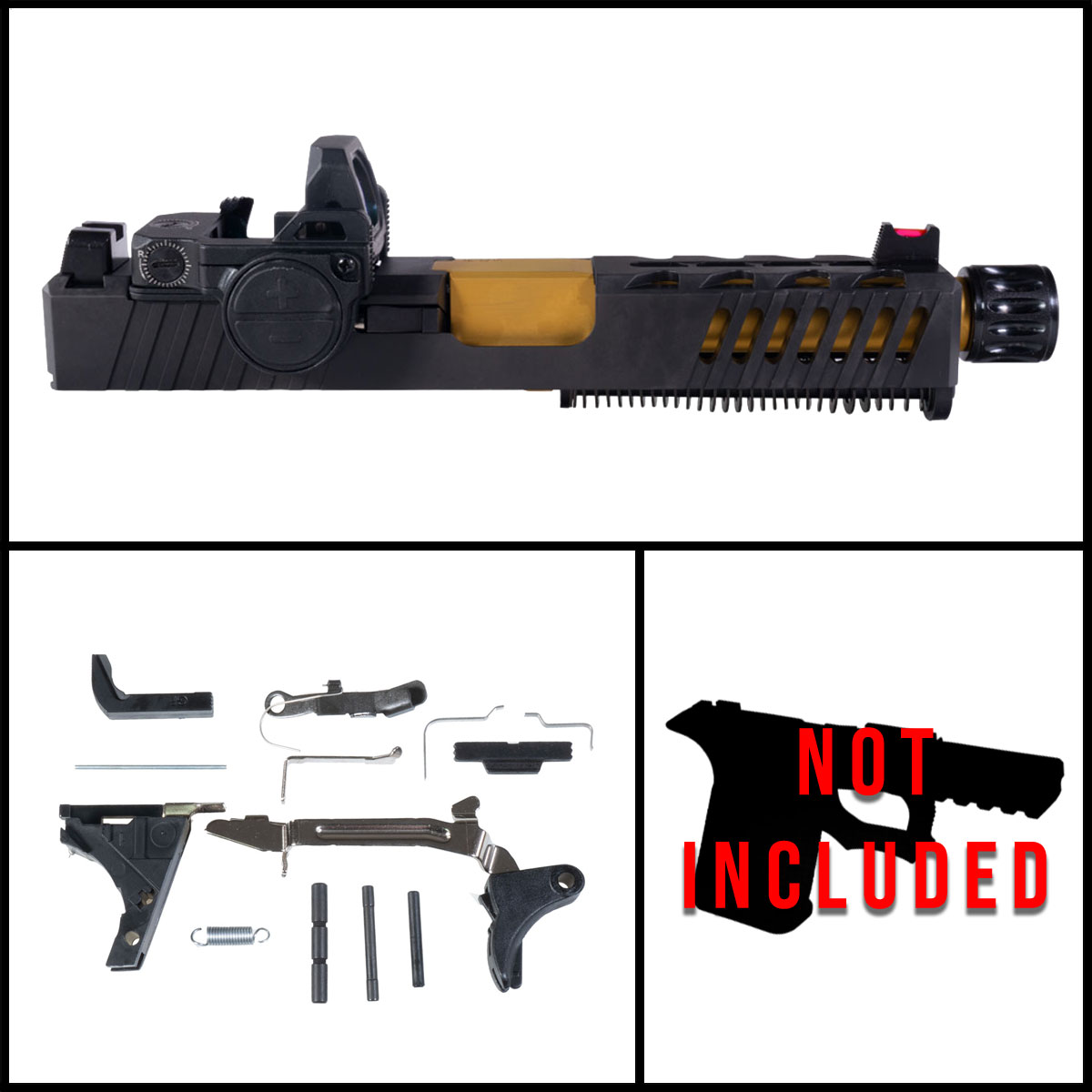 DDS 'Fovea w/ VISM FlipDot Pro' 9mm Full Pistol Build Kit (Everything Minus Frame) - Glock 19 Gen 1-3 Compatible