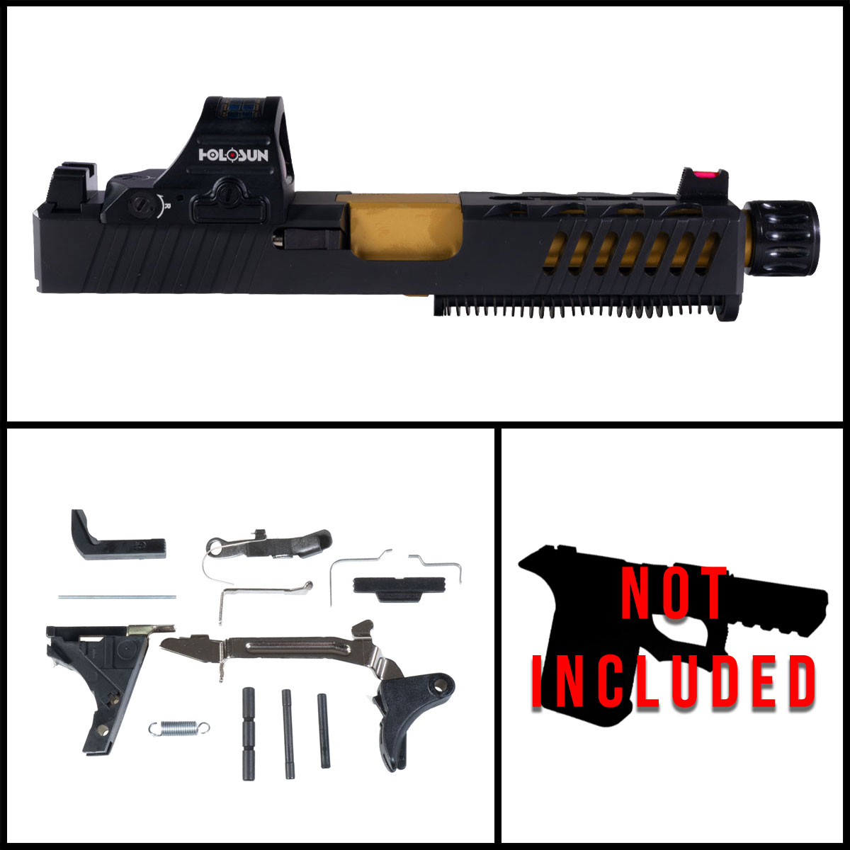 DDS 'Festina Lente w/ HS507C-X2 Red Dot' 9mm Full Pistol Build Kit (Everything Minus Frame) - Glock 19 Gen 1-3 Compatible