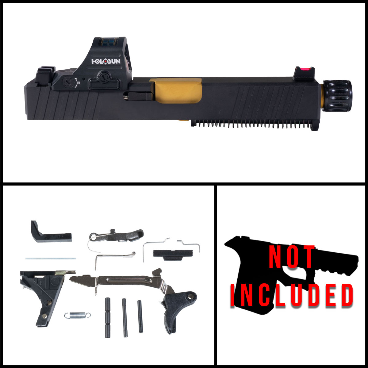 DD 'Cogito w/ HS507C-X2 Red Dot' 9mm Full Pistol Build Kit (Everything Minus Frame) - Glock 19 Gen 1-3 Compatible