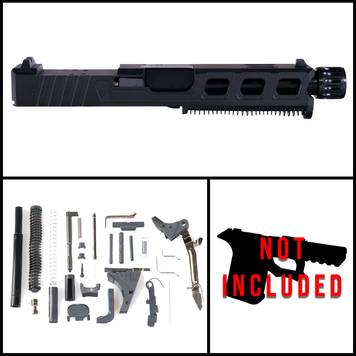 DTT 'Stratus' 9mm Full Pistol Build Kit (Everything Minus Frame) - Glock 19 Gen 1-3 Compatible