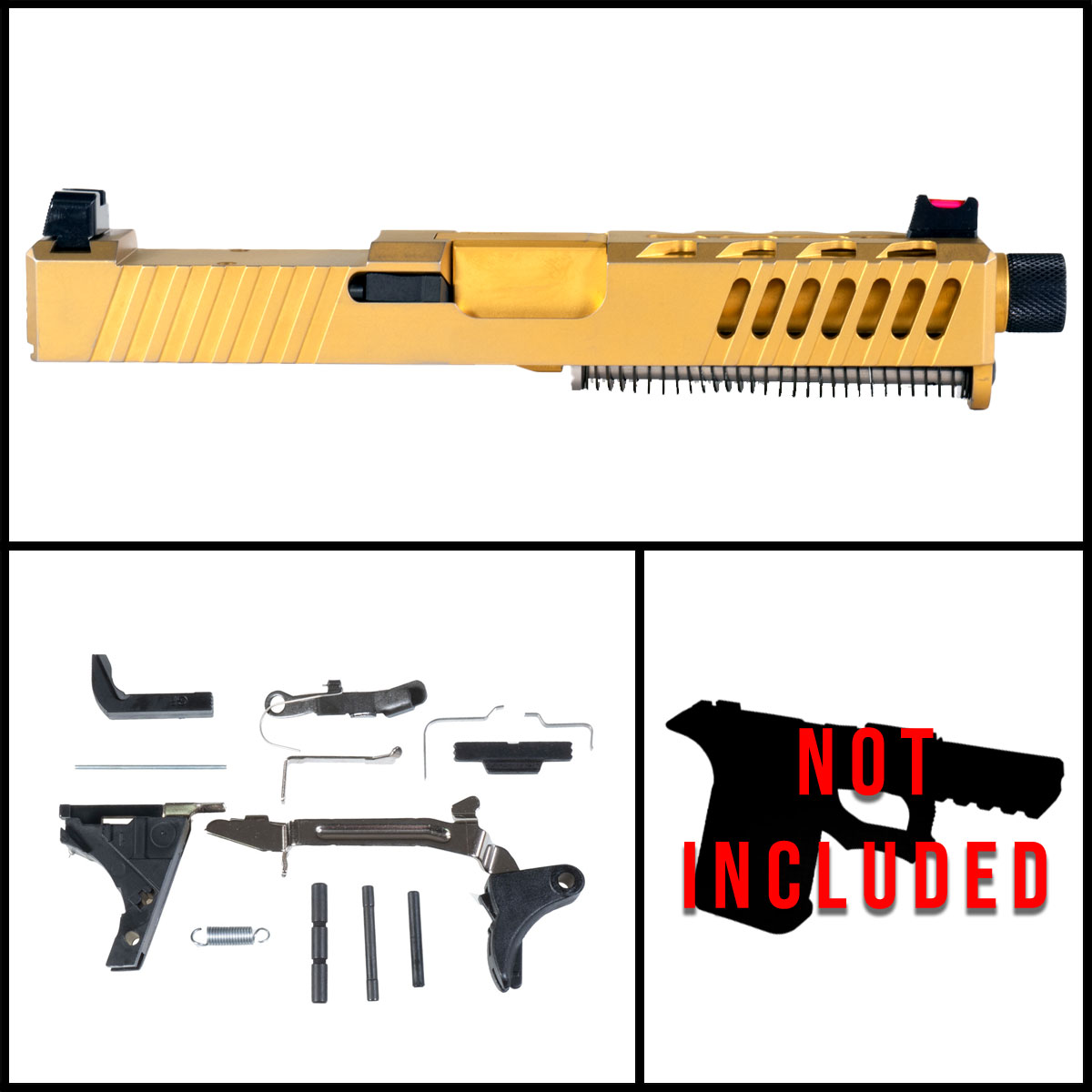 DTT 'AU-197' 9mm Full Pistol Build Kit (Everything Minus Frame) - Glock 19 Compatible