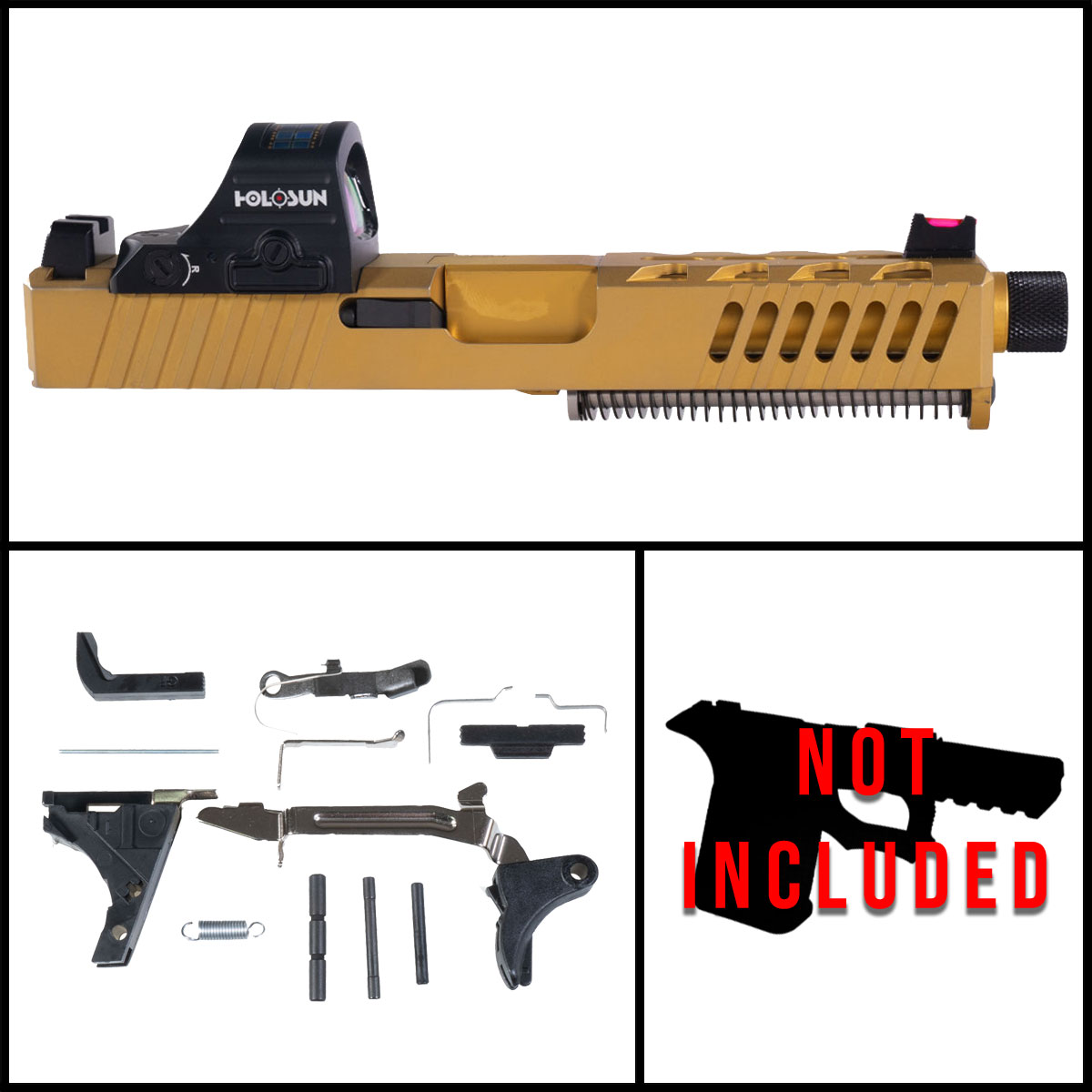 DTT 'King' 9mm Full Pistol Build Kit (Everything Minus Frame) - Glock 19 Compatible