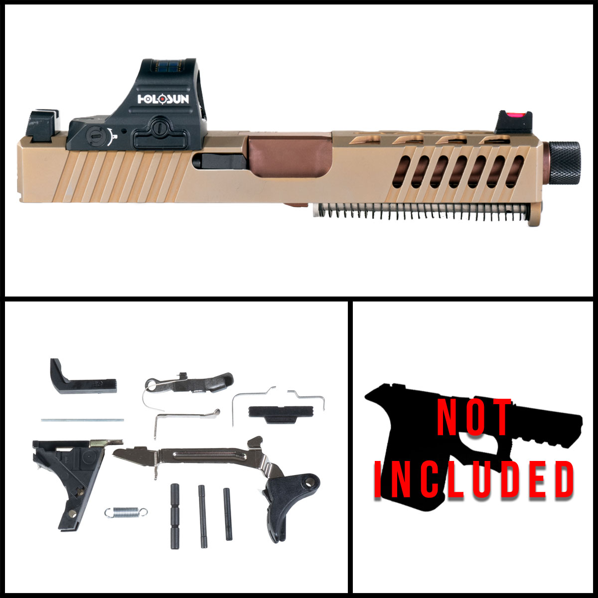 DD 'Cyprus' 9mm Full Pistol Build Kit (Everything Minus Frame) - Glock 19 Compatible