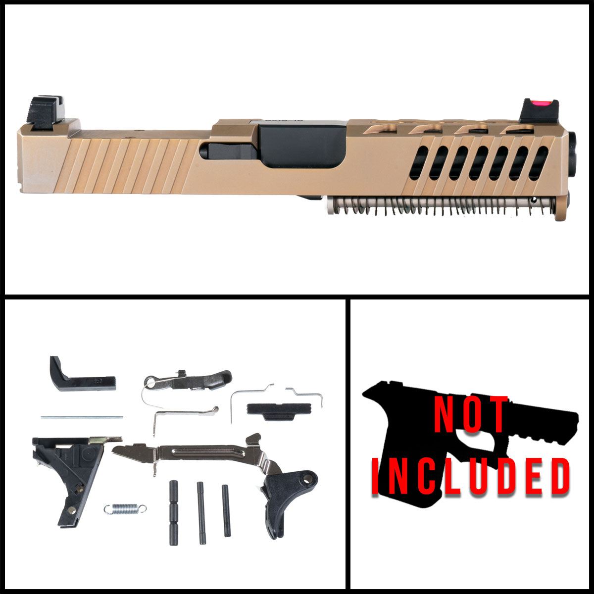 DDS '2833K' 9mm Full Pistol Build Kit (Everything Minus Frame) - Glock 19 Compatible