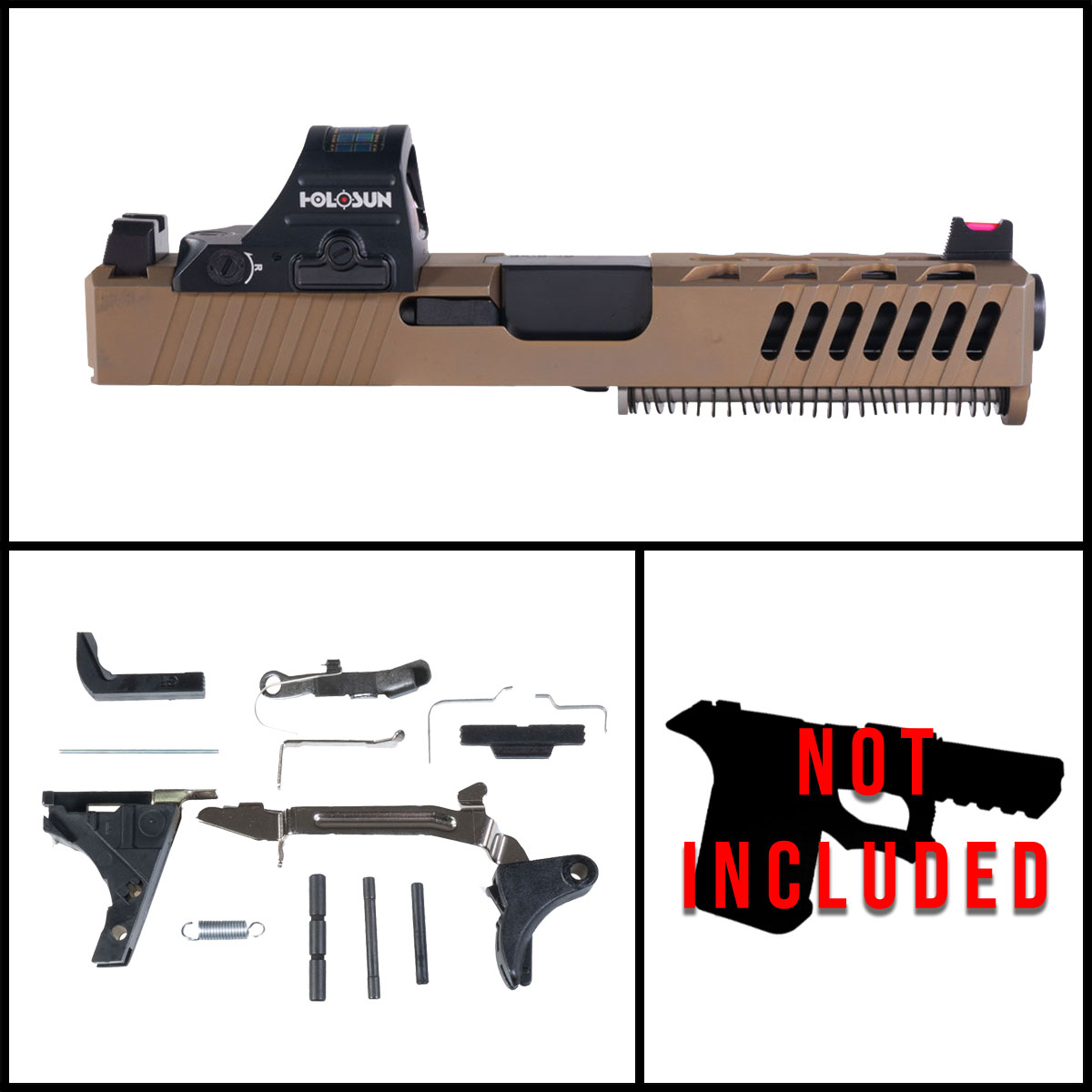 OTD 'Copperhead' 9mm Full Pistol Build Kit (Everything Minus Frame) - Glock 19 Compatible