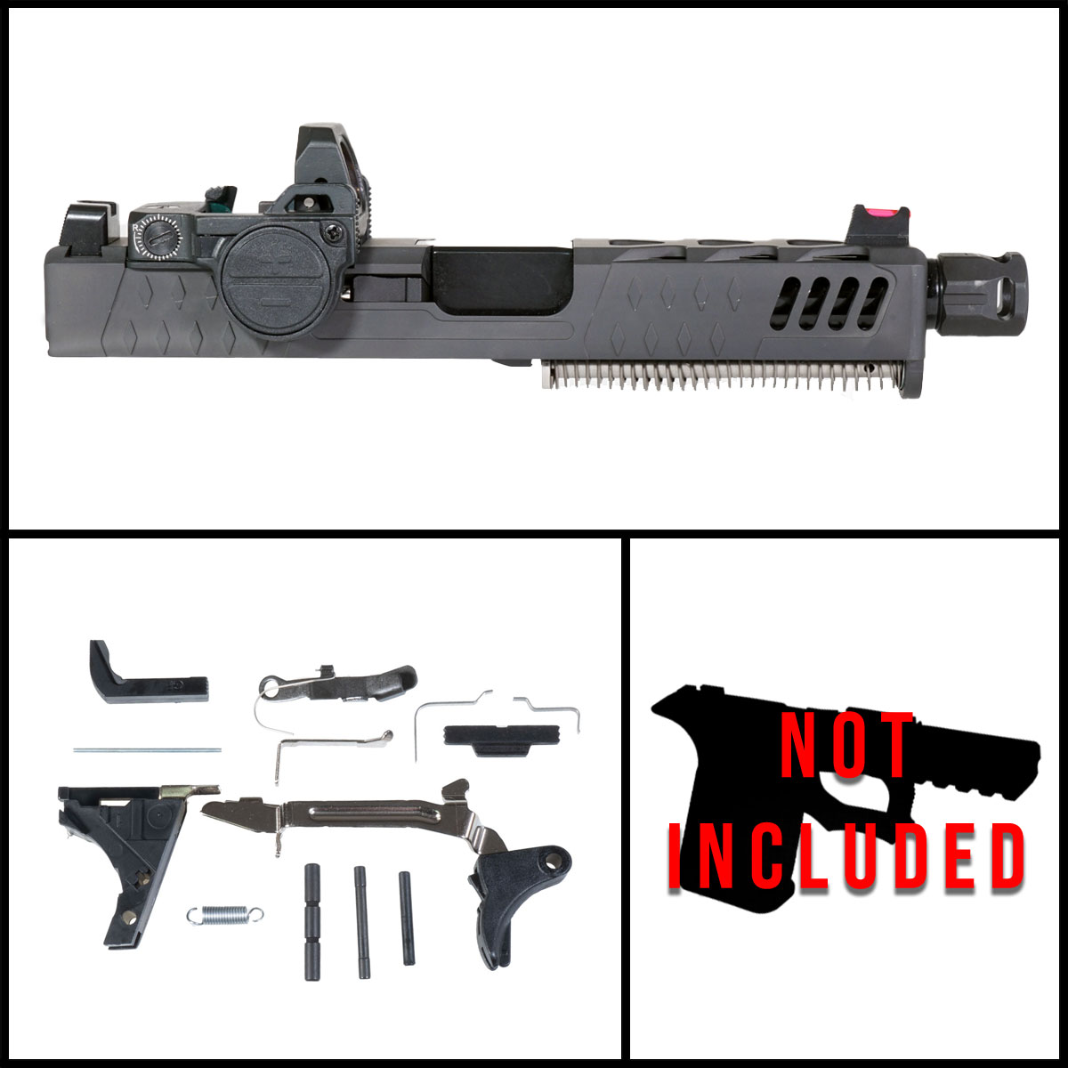 OTD 'Delta Time' 9mm Full Pistol Build Kits (Everything Minus Frame) - Glock 19 Gen 1-3 Compatible
