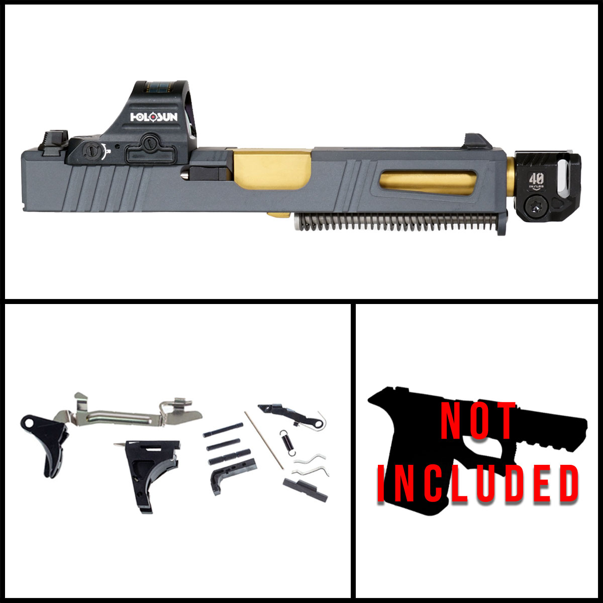 DD 'Steele V2' 9mm Full Pistol Build Kits (Everything Minus Frame) - Glock 19 Gen 1-3 Compatible