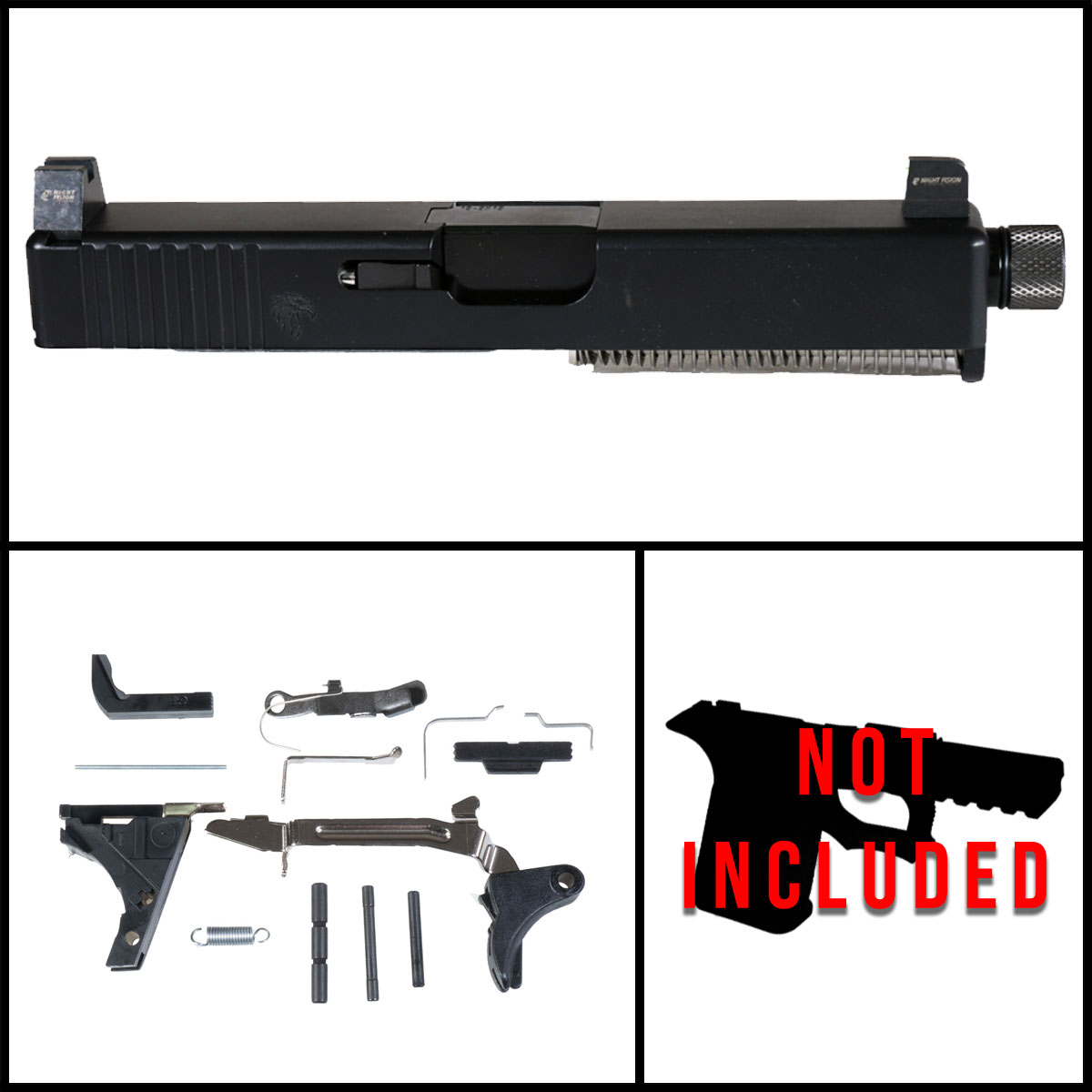DTT 'Pit Stop' 9mm Full Pistol Build Kit (Everything Minus Frame) - Glock 19 Gen 1-3 Compatible