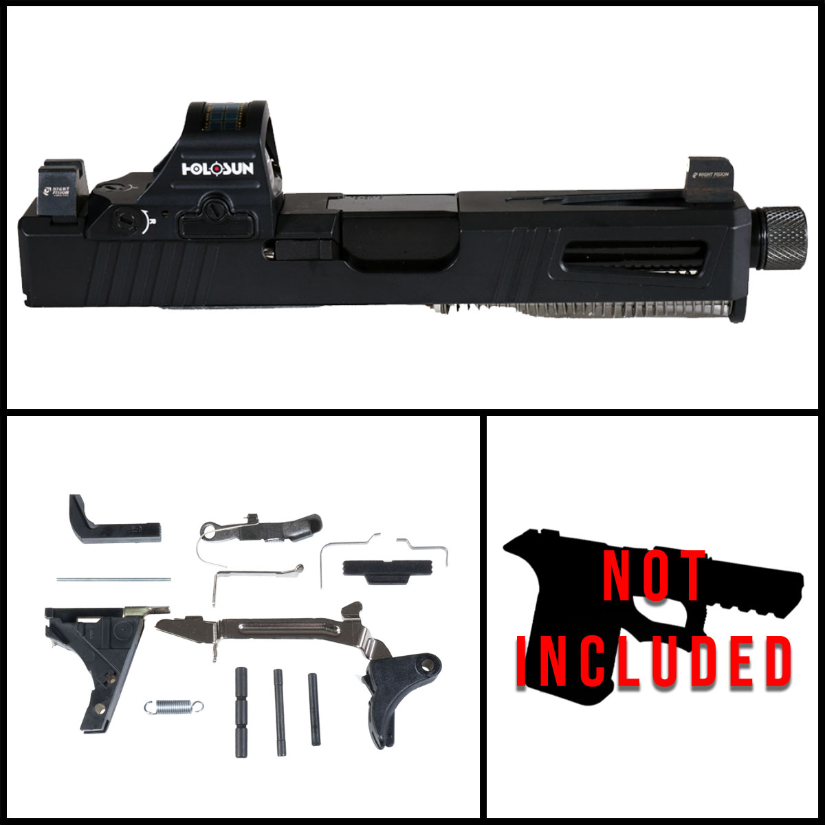 DTT Stiffler MFG 'Lucky Dog' 9mm Full Pistol Build Kit (Everything Minus Frame) - Glock 19 Gen 1-3 Compatible