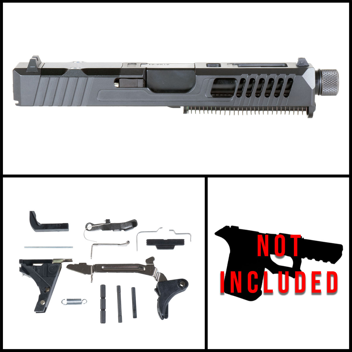 DTT 'Agartha' 9mm Full Pistol Build Kits (Everything Minus Frame) - Glock 19 Gen 1-3 Compatible