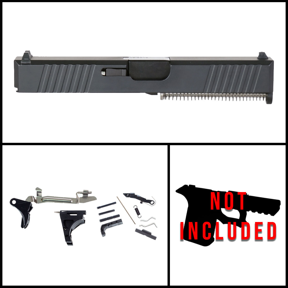 DTT 'Pit Viper' 9mm Full Pistol Build Kit (Everything Minus Frame) - Glock 19 Gen 1-3 Compatible
