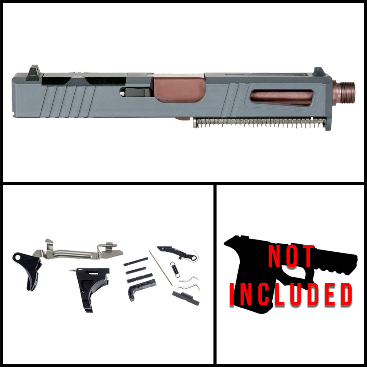 DTT 'Forbidden Alchemy' 9mm Full Pistol Build Kit (Everything Minus Frame) - Glock 19 Gen 1-3 Compatible