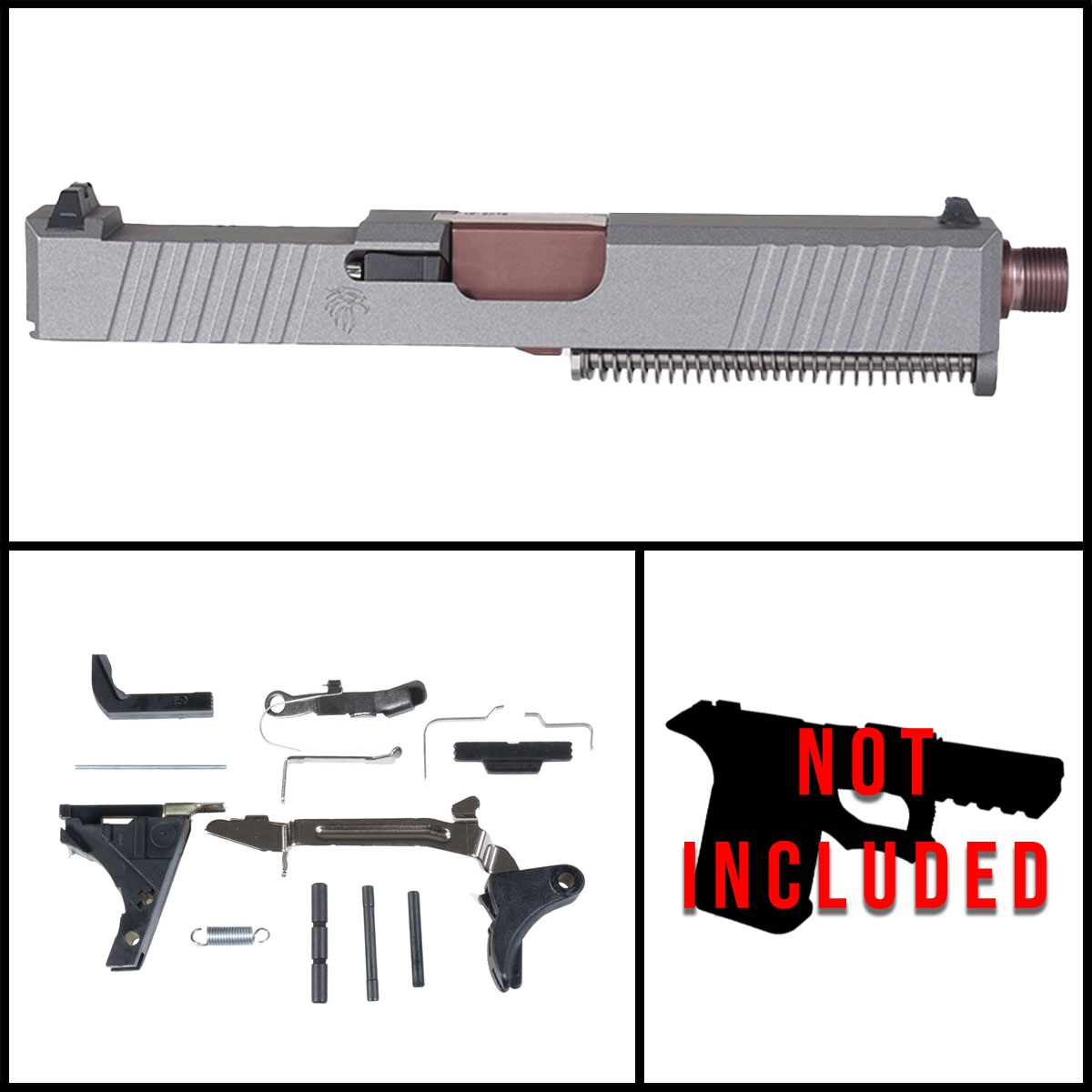 OTD 'Fat Man' 9mm Full Pistol Build Kit (Everything Minus Frame) - Glock 19 Gen 1-3 Compatible