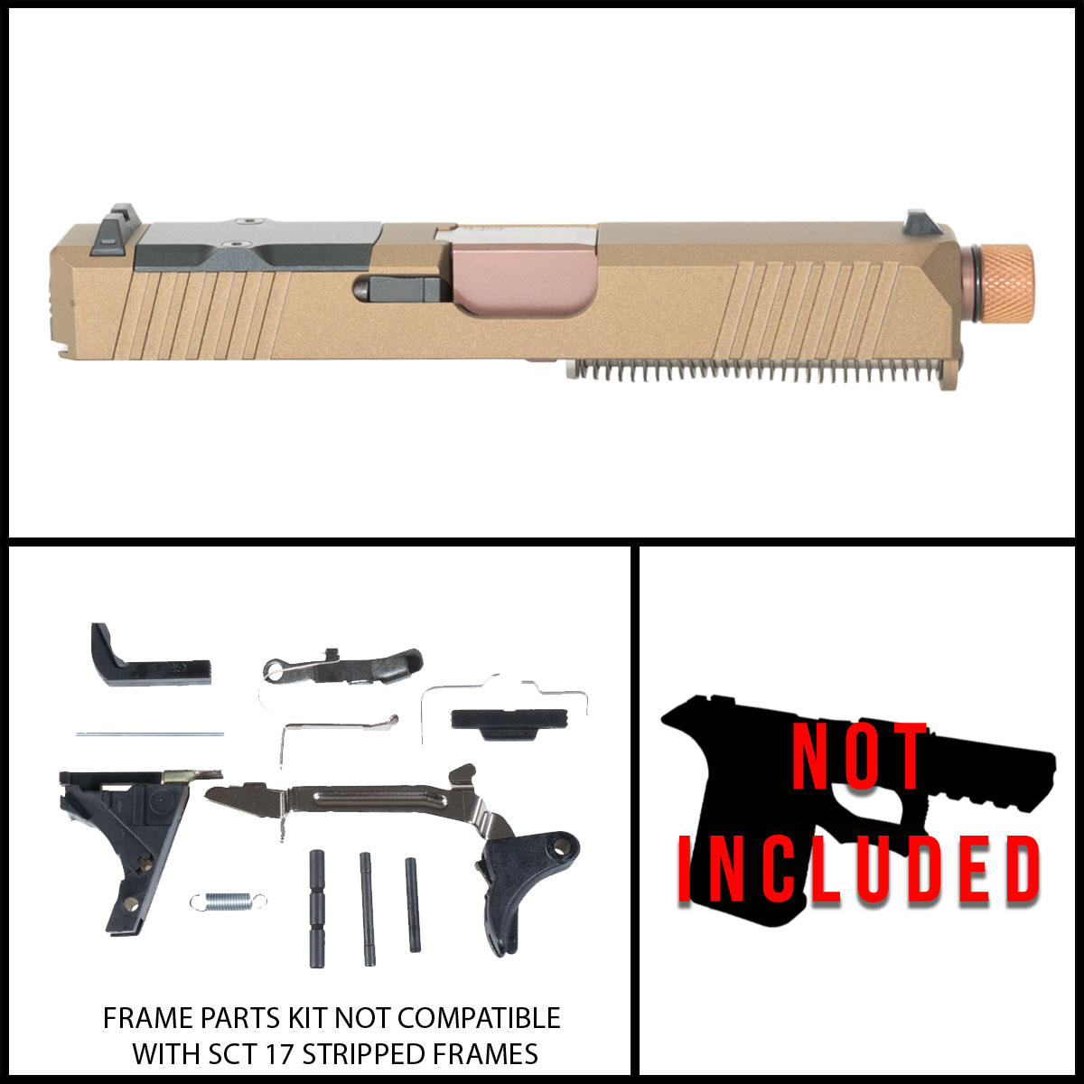 DTT Customs Cirion Glock 19 Compatible Full Pistol Build Kit (Everything Minus Frame)