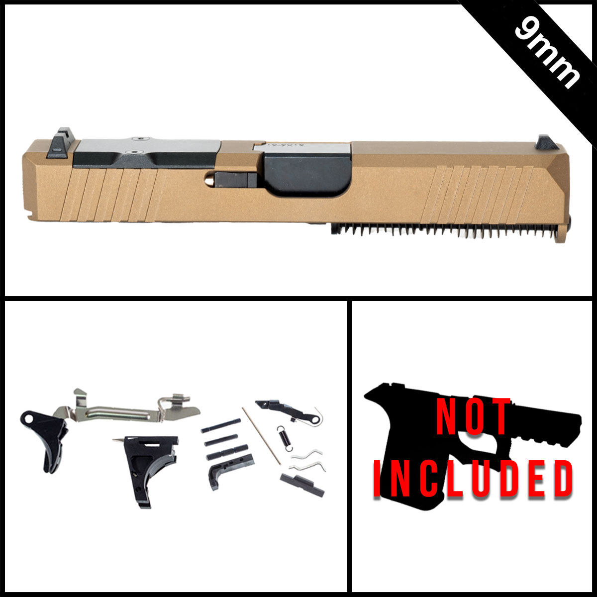DTT Customs Dagorlad Glock 19 Compatible Full Pistol Build Kit (Everything Minus Frame)