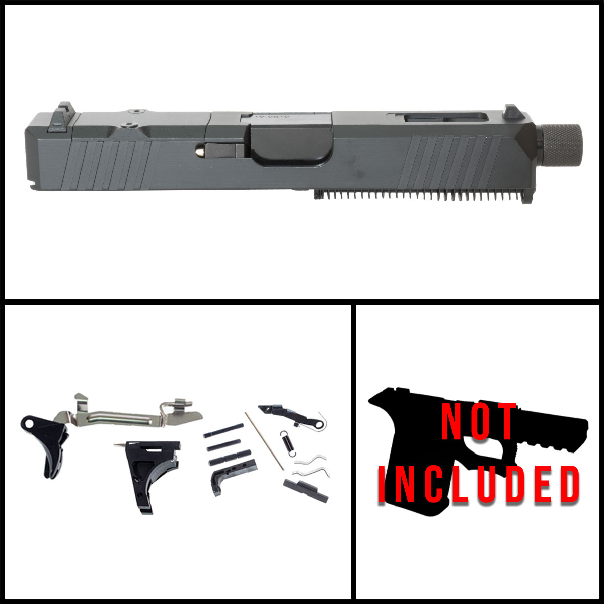 Davidson Defense First Place Glock 19 Compatible Full Pistol Build Kit (Everything Minus Frame)