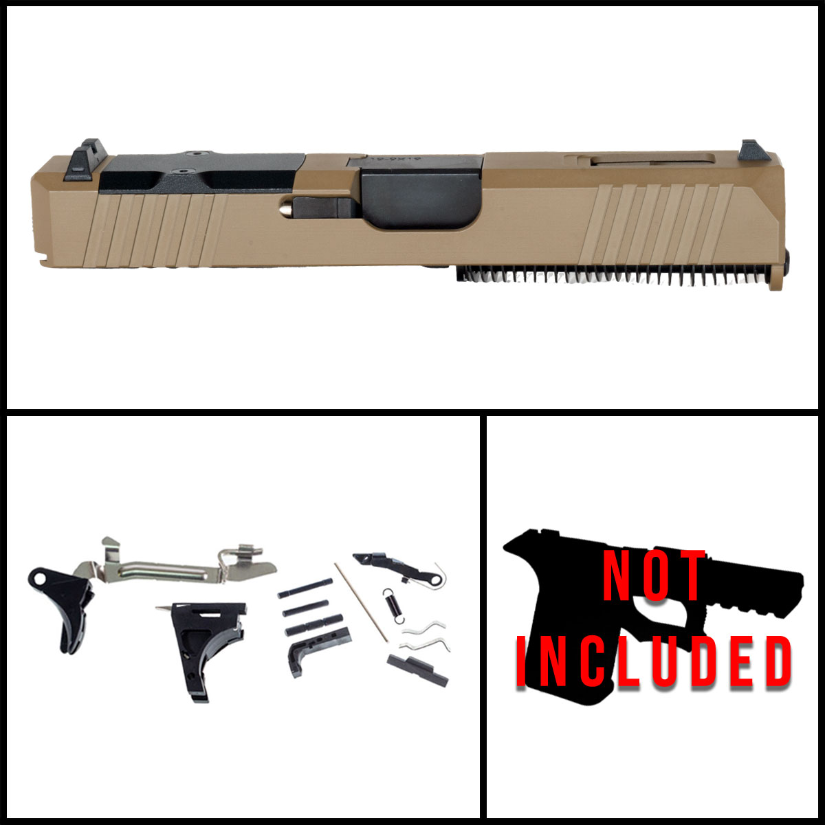 DTT Dust Devil Glock 19 Compatible Full Pistol Build Kit (Everything Minus Frame)