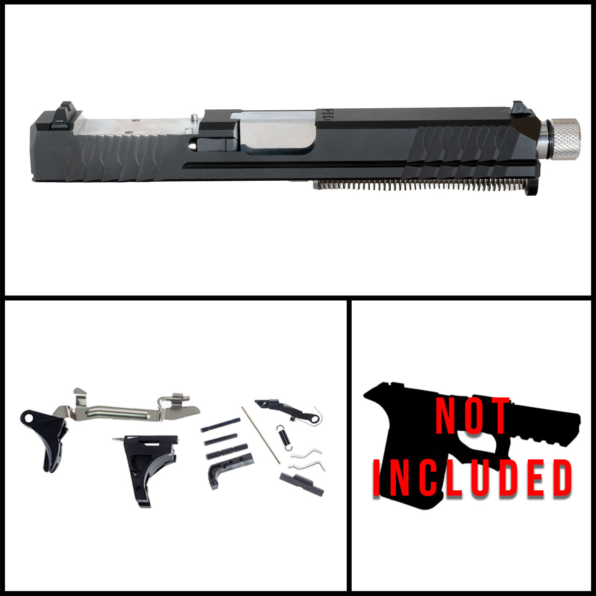 DTT P Wedge Glock G17 Compatible Full Pistol Build Kit (Everything Minus Frame)