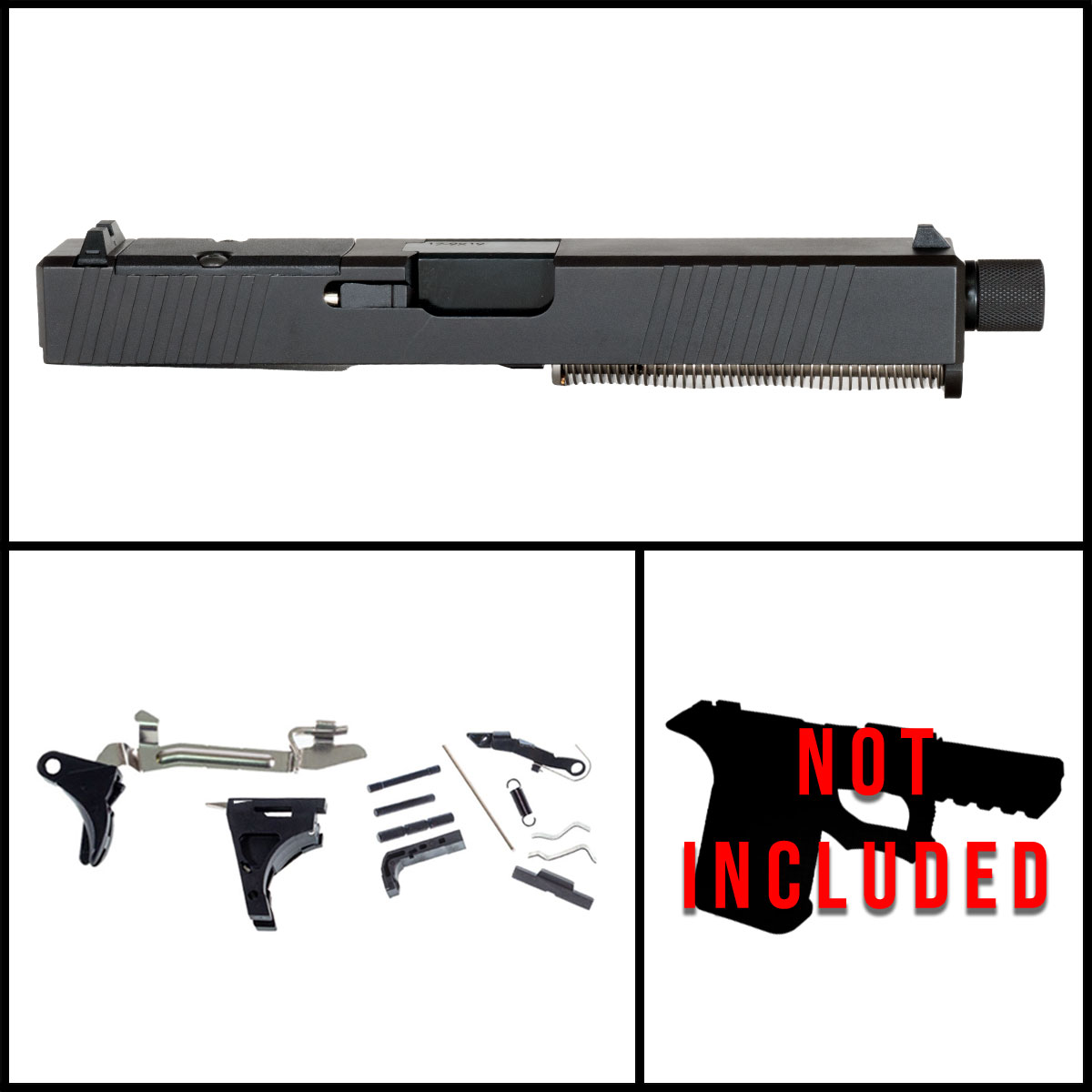 DTT Stiff Flex Glock G17 Compatible Full Pistol Build Kit (Everything Minus Frame)