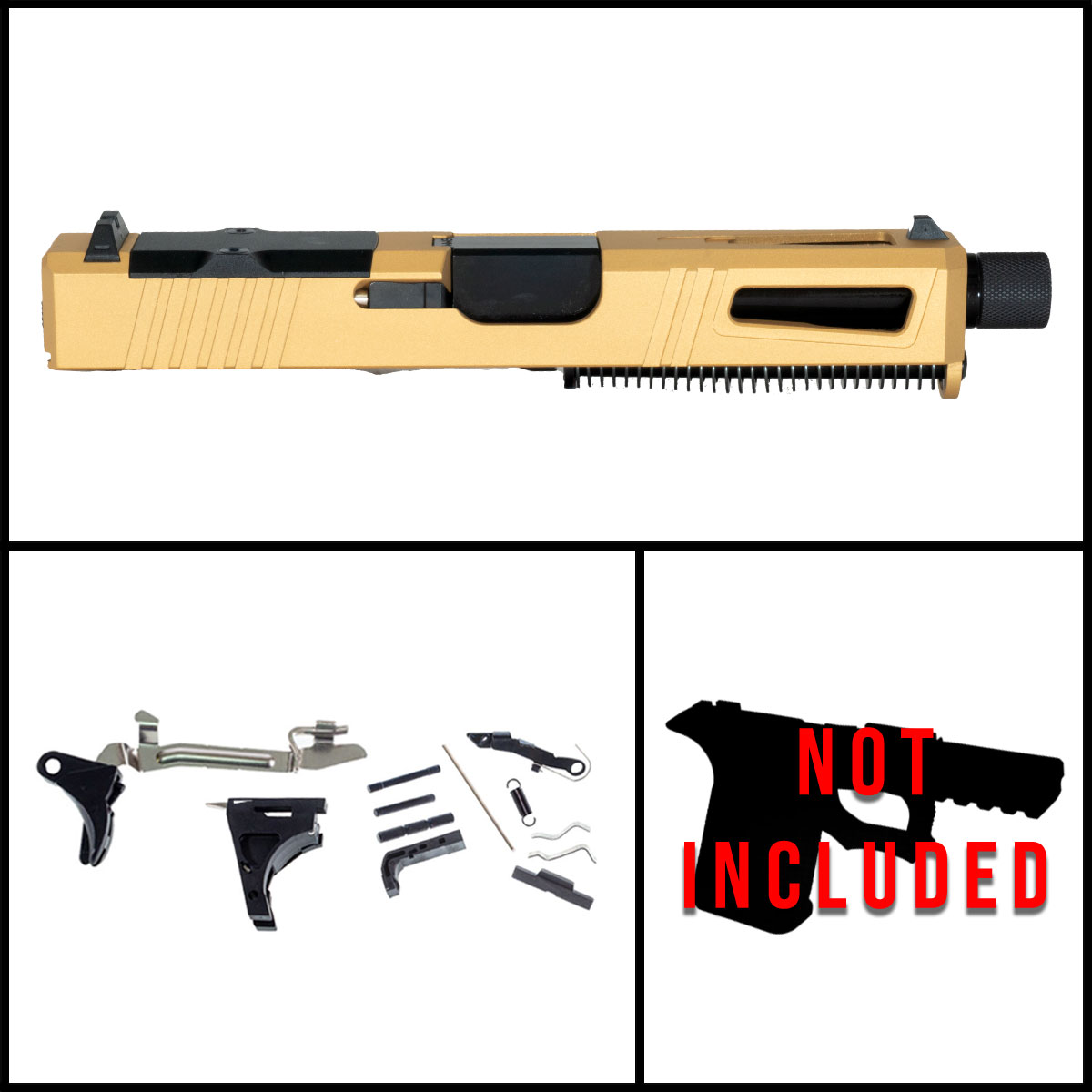 DTT The Hoard Glock 19 Compatible Full Pistol Build Kit (Everything Minus Frame)