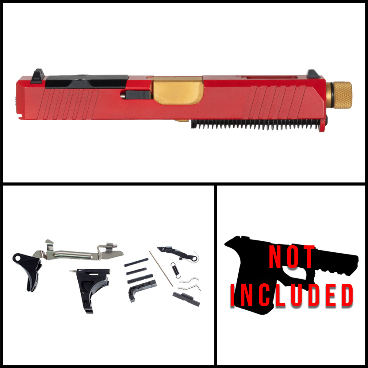 DTT Stiffler MFG Sunburnt Glock 19 Compatible Full Pistol Build Kit (Everything Minus Frame)
