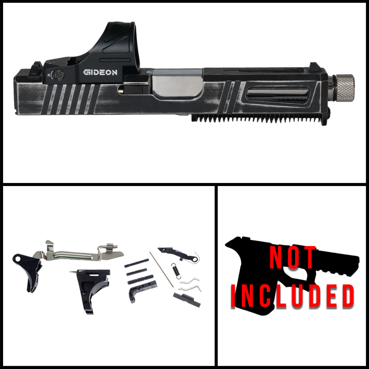DTT Stiffler MFG Honorfall Glock 19 Compatible Full Pistol Build Kit (Everything Minus Frame) ft. Gideon Optics Omega (SRO Compatible) Single Red Dot