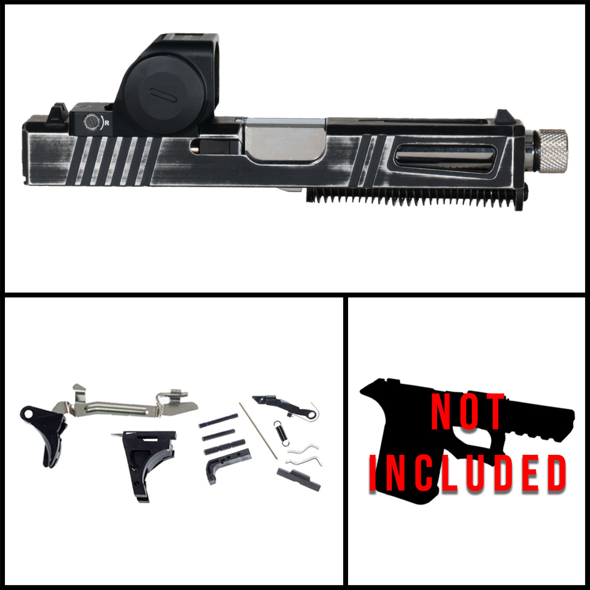 DTT Stiffler MFG Duty’s Edge Glock 19 Compatible Full Pistol Build Kit (Everything Minus Frame) ft. Gideon Optics Granite (RMR Footprint) Competition Single Red Dot