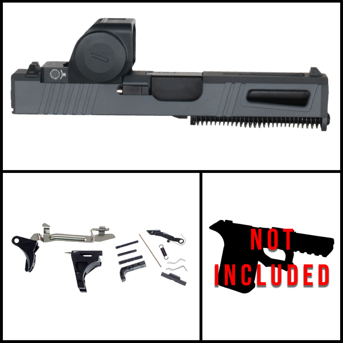 DTT Stiffler MFG Slipspace Glock 19 Compatible Full Pistol Build Kit (Everything Minus Frame) ft. Gideon Optics Granite (RMR Footprint) Competition Single Red Dot