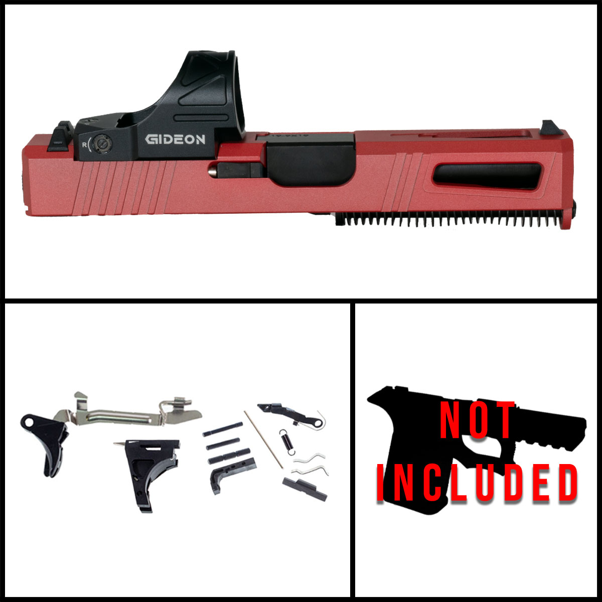 DTT Stiffler MFG Hanse Glock 19 Compatible Full Pistol Build Kit (Everything Minus Frame) Ft. Gideon Optics Omega (SRO Compatible) Single Red Dot