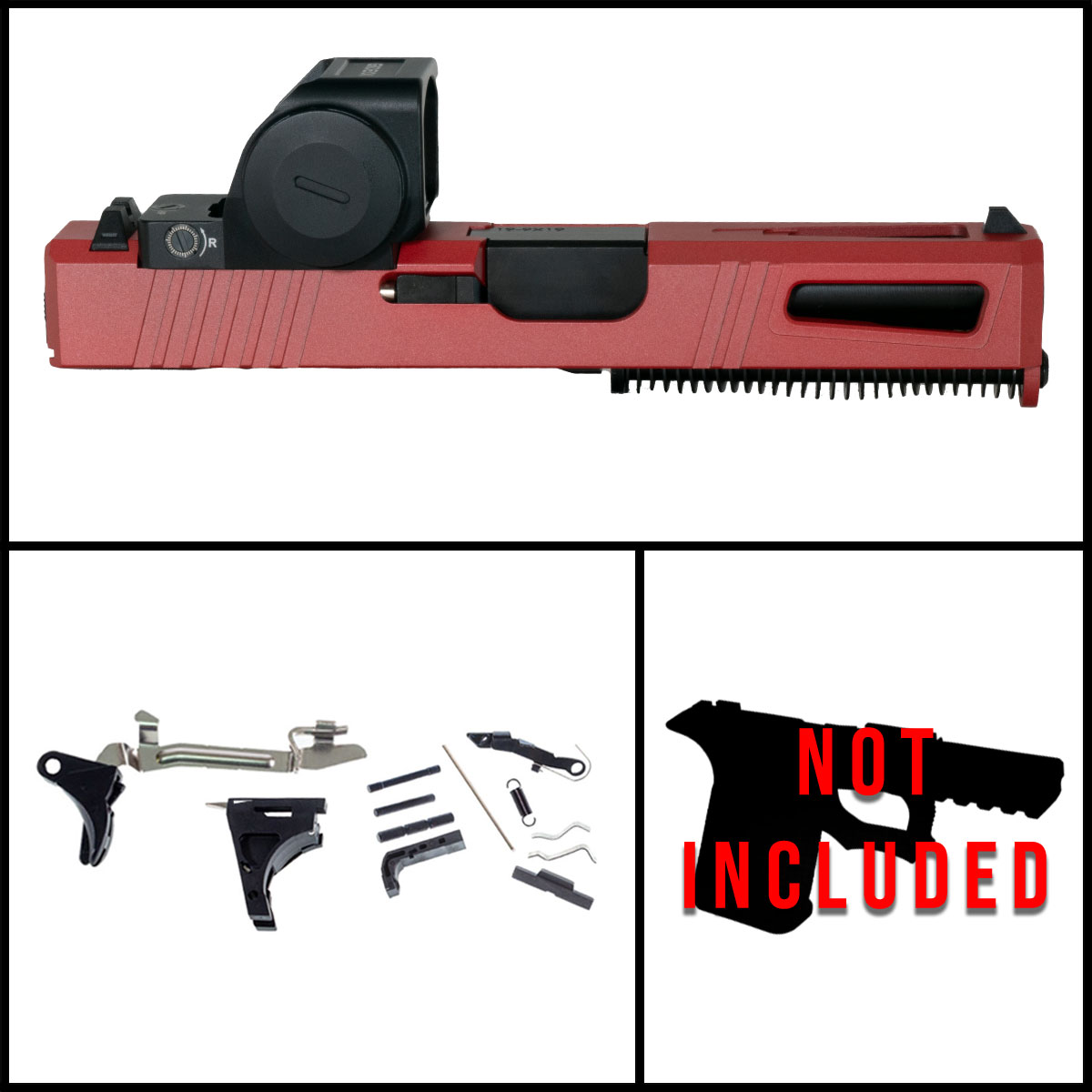 DTT Stiffler MFG Hanse Glock 19 Compatible Full Pistol Build Kit (Everything Minus Frame) Ft. Gideon Optics Granite (RMR Footprint) Competition Single Red Dot