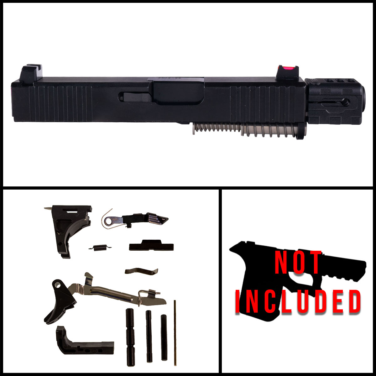 DTT 'Simum w/ Sylvan Arms Compensator' 9mm Full Pistol Build Kit (Everything Minus Frame) - Glock 26 Gen 1-2 Compatible