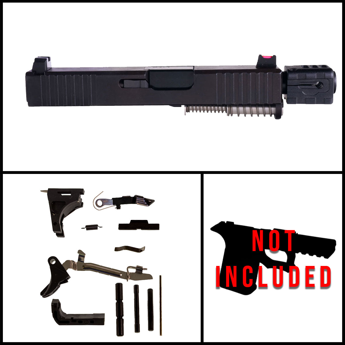 OTD 'Twenty-six w/ Strike Industries Compensator' 9mm Full Pistol Build Kit (Everything Minus Frame) - Glock 26 Gen 1-2 Compatible