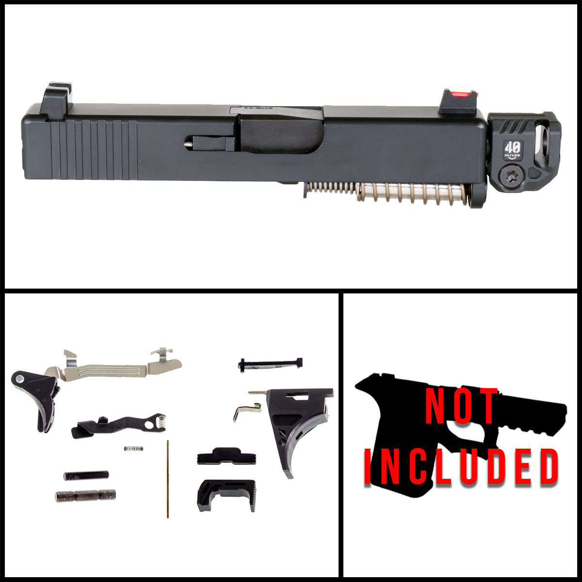 OTD 'Quad Raptor' 9mm Full Pistol Build Kit (Everything Minus Frame) - Glock 43 Compatible