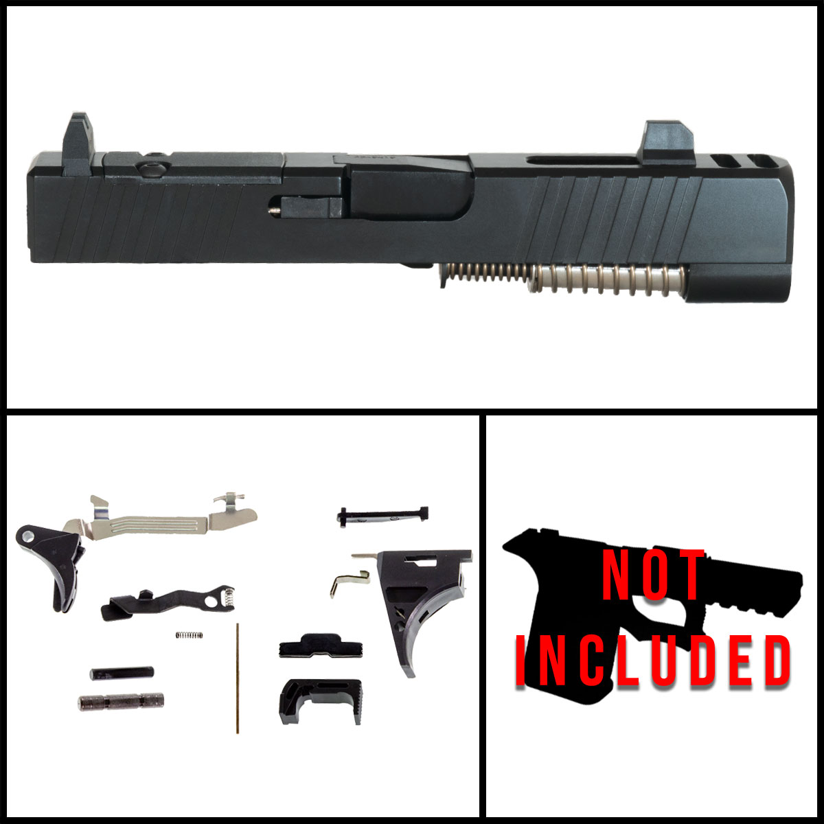 DTT Customs The Leviathan (Suppressor Height Ready) Glock Compatible G43 Full Pistol Build Kit (Everything Minus Frame)