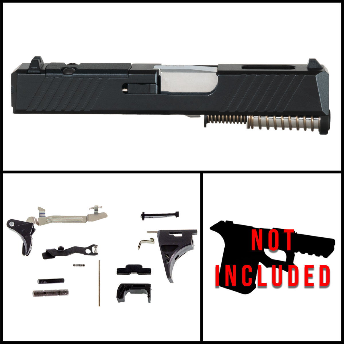 DTT Customs Clearance Zero Glock Compatible G43 Full Pistol Build Kit (Everything Minus Frame)
