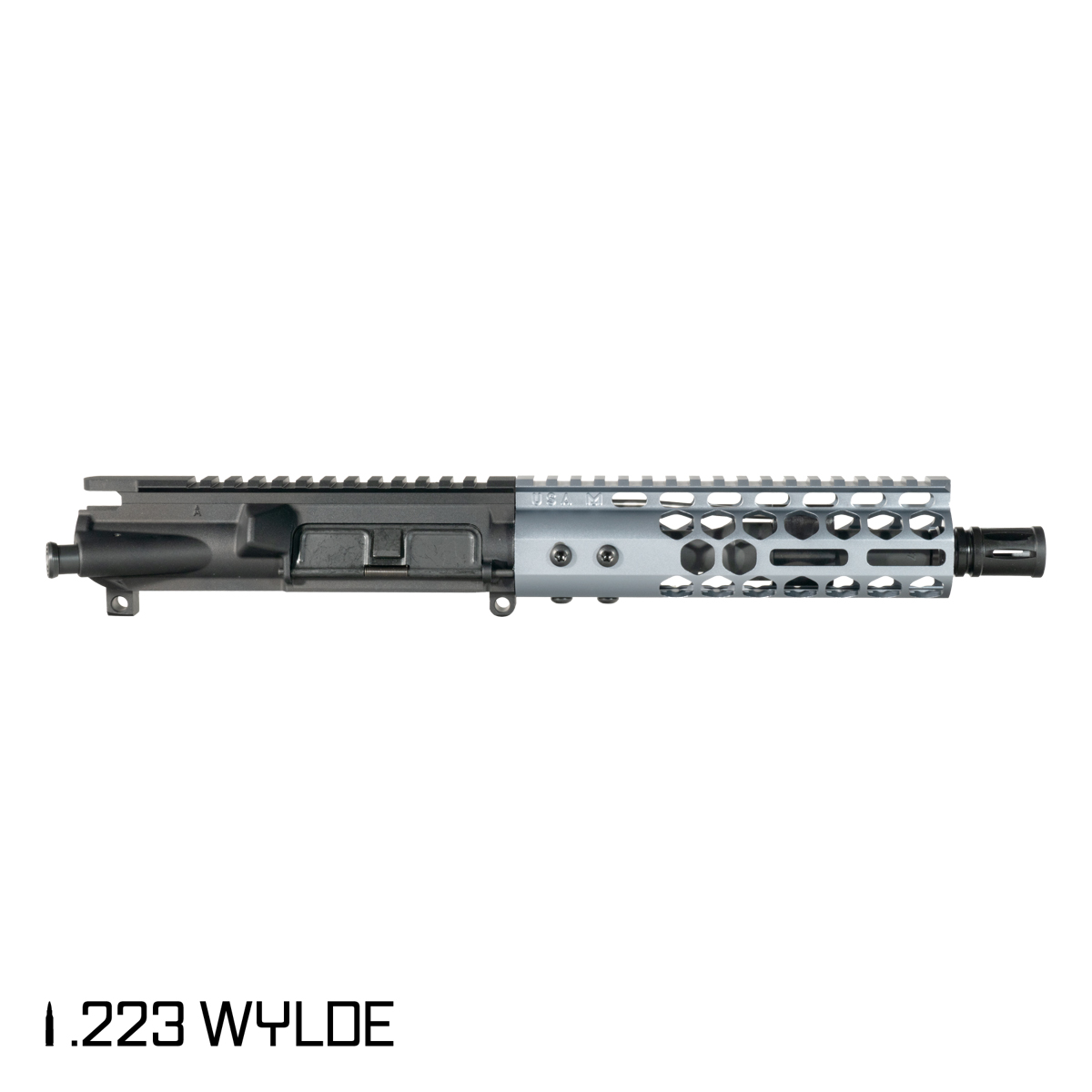 Davidson Defense Lightshow Anodized Grey 7.5-inch Pistol-Gas 1:7 .223 Wylde AR-15 Freefloat M-Lok Handguard Pistol Upper Build Kit