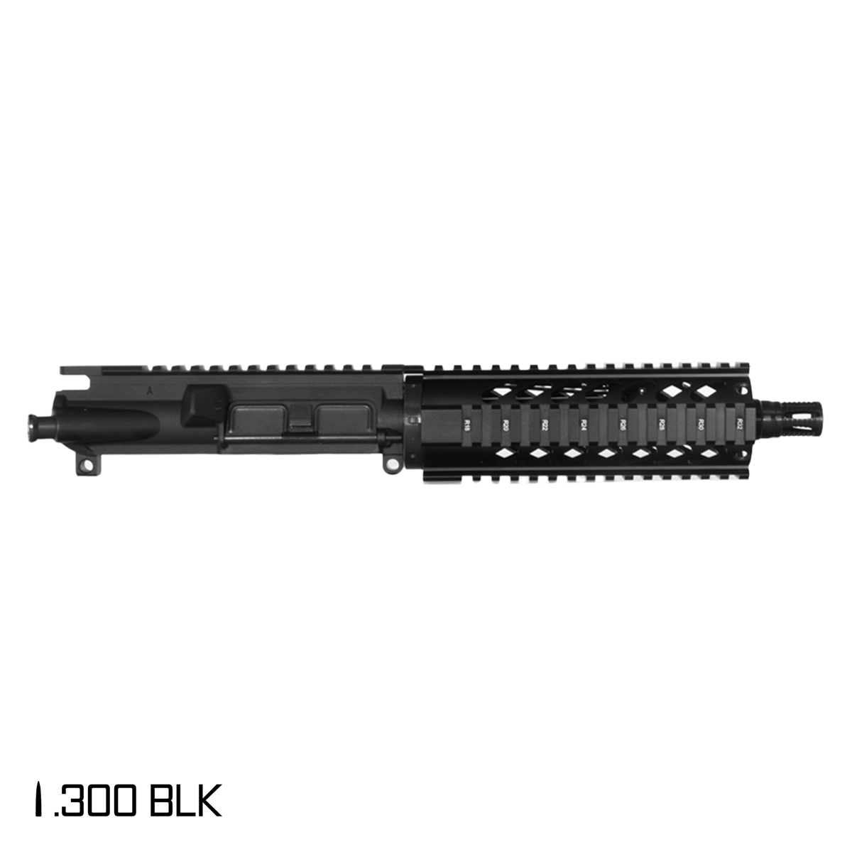 Davidson Defense Meteoric Ore 7.5-inch Pistol-Gas 1:8 .300 BLK AR-15 Quad Rail Handguard Pistol Upper Build Kit, KAK Industry Plan B A7 Flash Hider