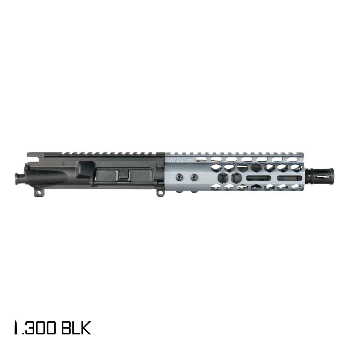 Davidson Defense Lightshow Anodized Grey 7.5-inch Pistol-Gas 1:8 .300 BLK AR-15 Freefloat M-Lok Handguard Pistol Upper Build Kit