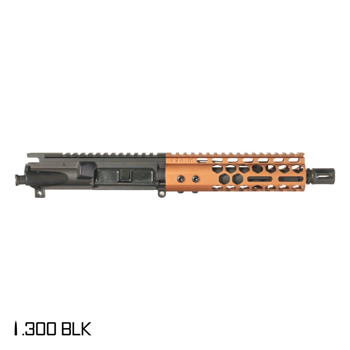 Davidson Defense Lightshow Anodized Bronze 7.5-inch Pistol-Gas 1:8 .300 BLK AR-15 Freefloat M-Lok Handguard Pistol Upper Build Kit