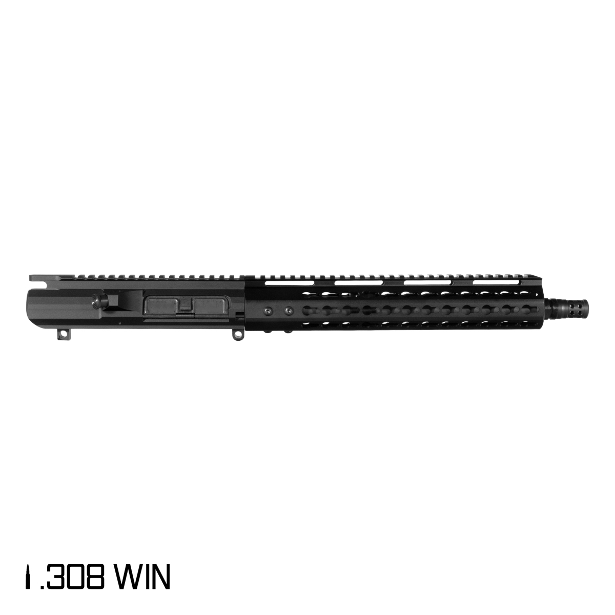 Davidson Defense Warden 12.5-inch Pistol-Gas 1:10 308 AR-10 Freefloat KeyMod Handguard Pistol Upper Build Kit, Plan B Muzzle Radial Hole Brake