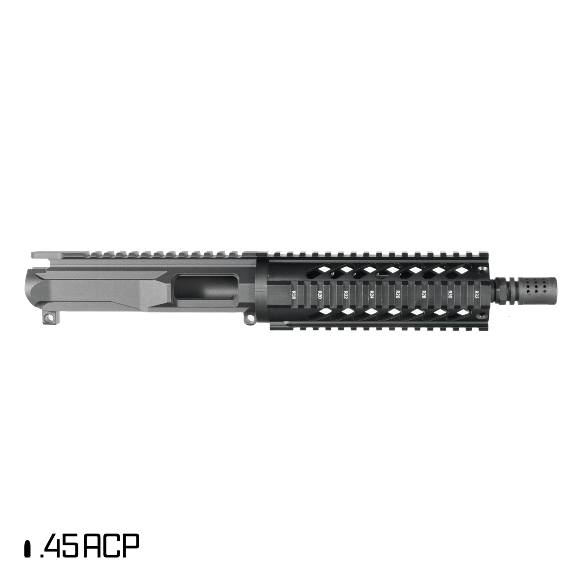 Davidson Defense Blemished Containment 7.5-inch 1:16 .45 ACP AR-45 Freefloat Quad-Rail Handguard Pistol Upper Build Kit