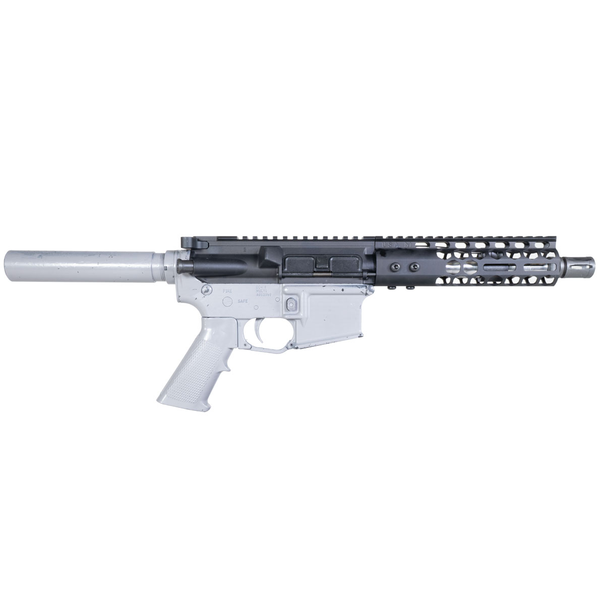 'Silver Steel ' 7.5-inch AR-15 5.56 NATO Stainless Pistol Upper Build Kit