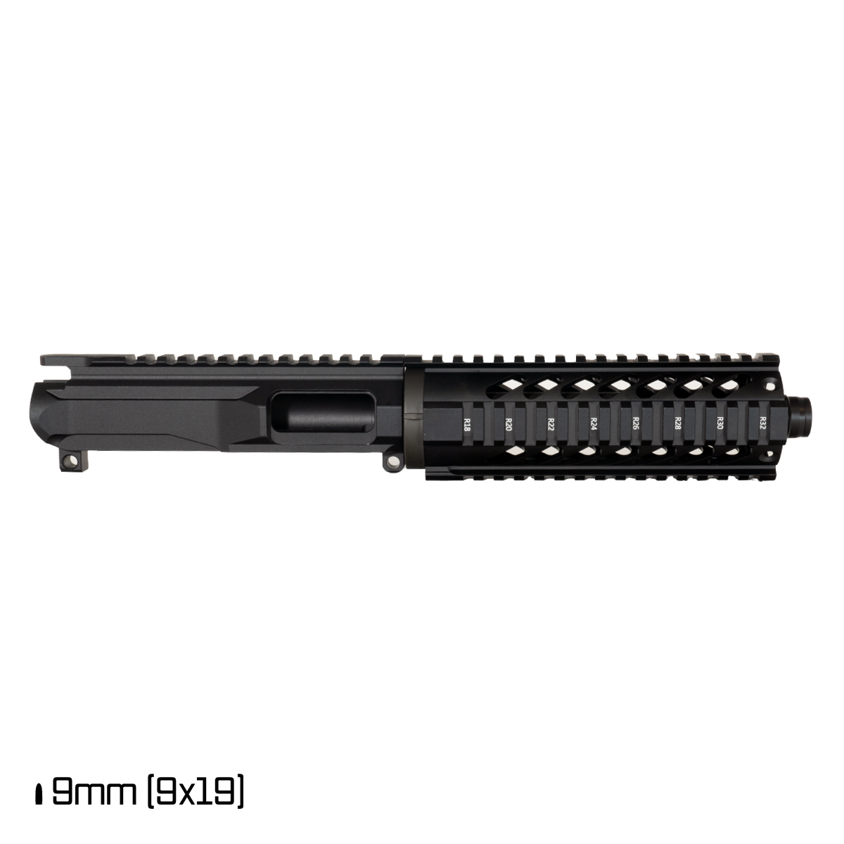 Davidson Defense Treat Yo'self 2.0 7.5-inch 1:10 9MM AR-9 Freefloat Quad-Rail Handguard Pistol Upper Build Kit, Plan B Universal Muzzle Device