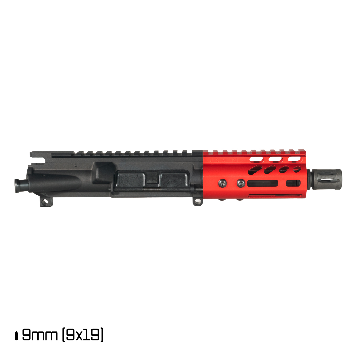 Davidson Defense Lightshow Anodized Red 5-inch 1:10 9MM AR-9 Freefloat M-Lok Handguard Pistol Upper Build Kit