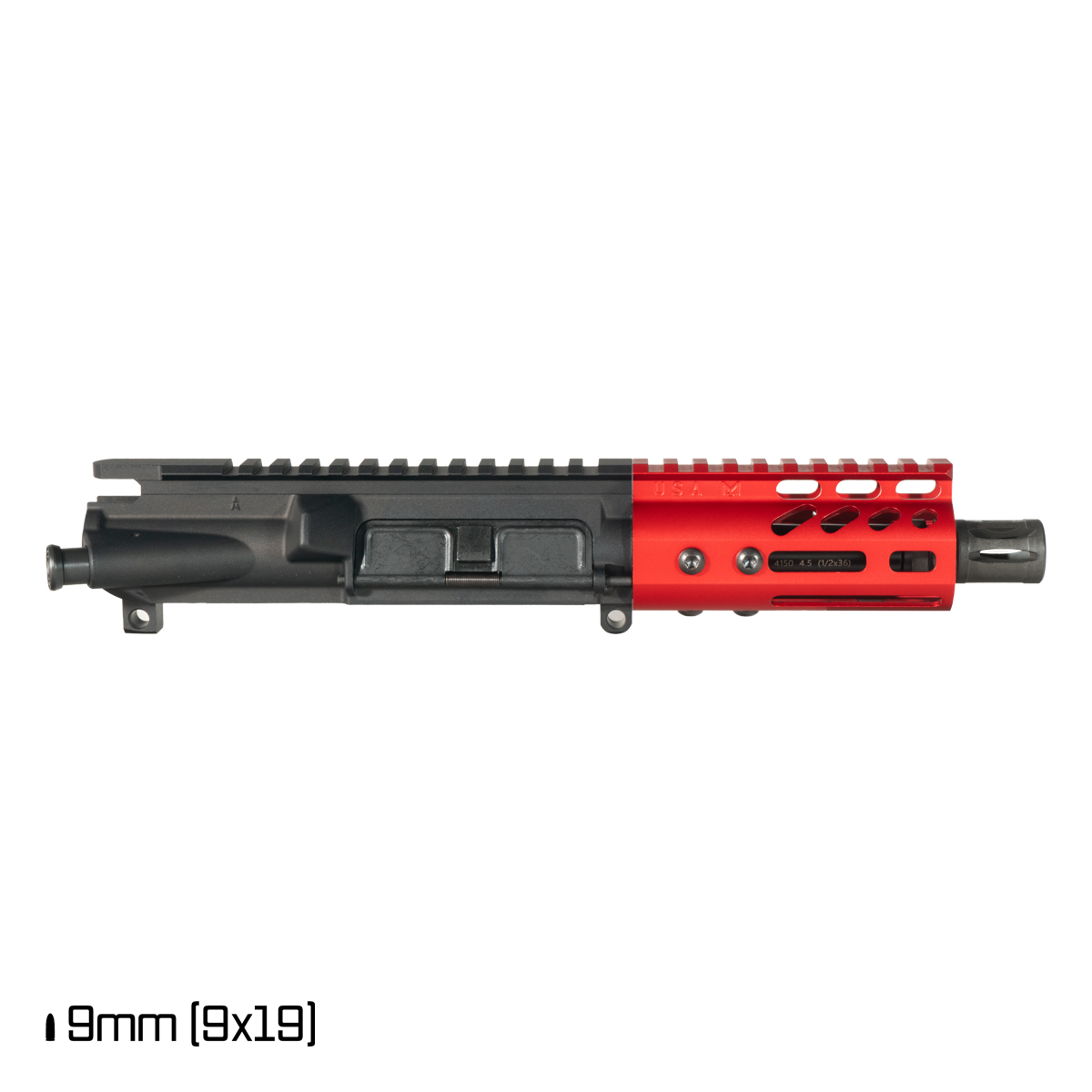 Davidson Defense Lightshow ll Anodized Red 4.5-inch 1:10 9MM AR-9 Freefloat M-Lok Handguard Pistol Upper Build Kit