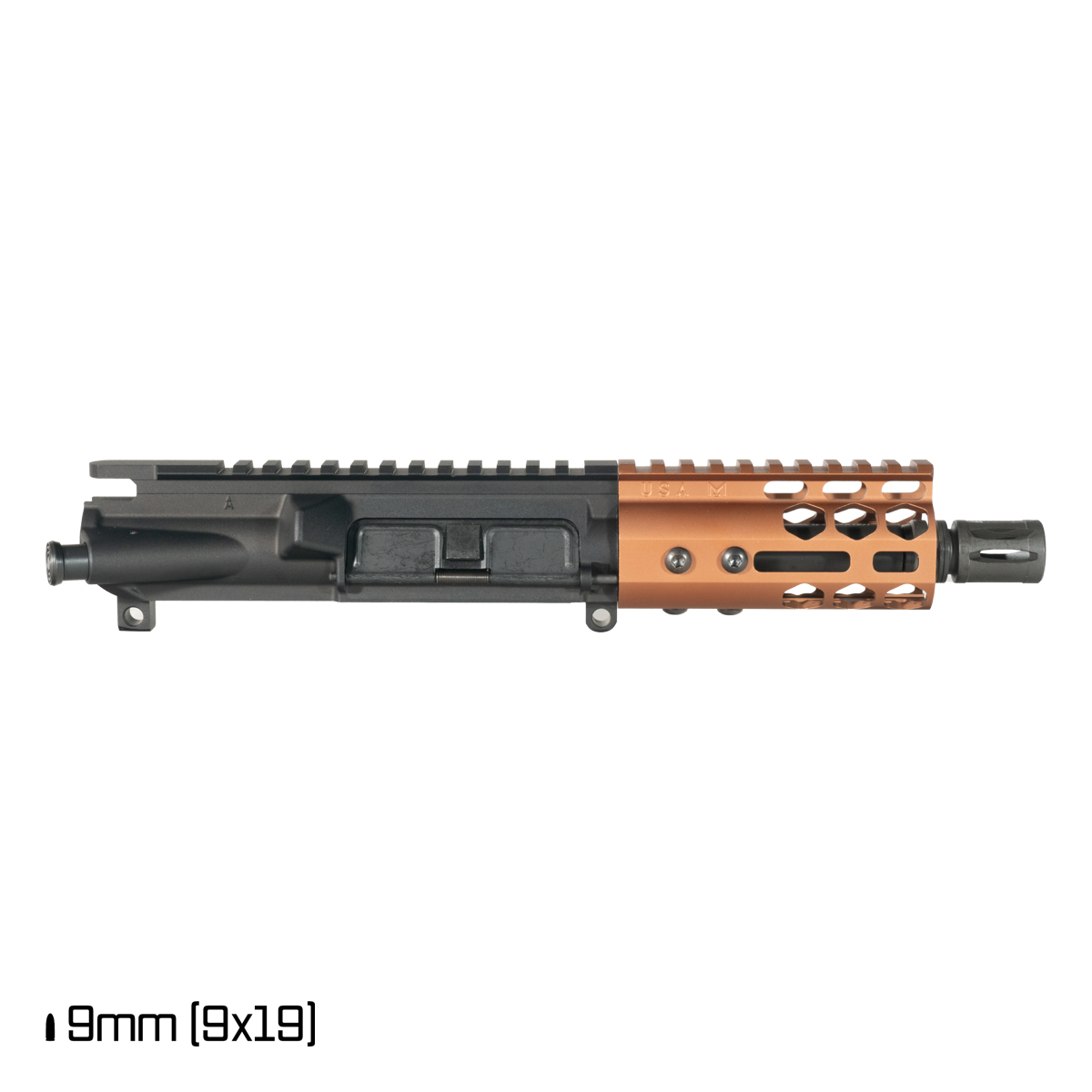 Davidson Defense Lightshow Anodized Bronze 5-inch 1:10 9MM AR-9 Freefloat M-Lok Handguard Pistol Upper Build Kit