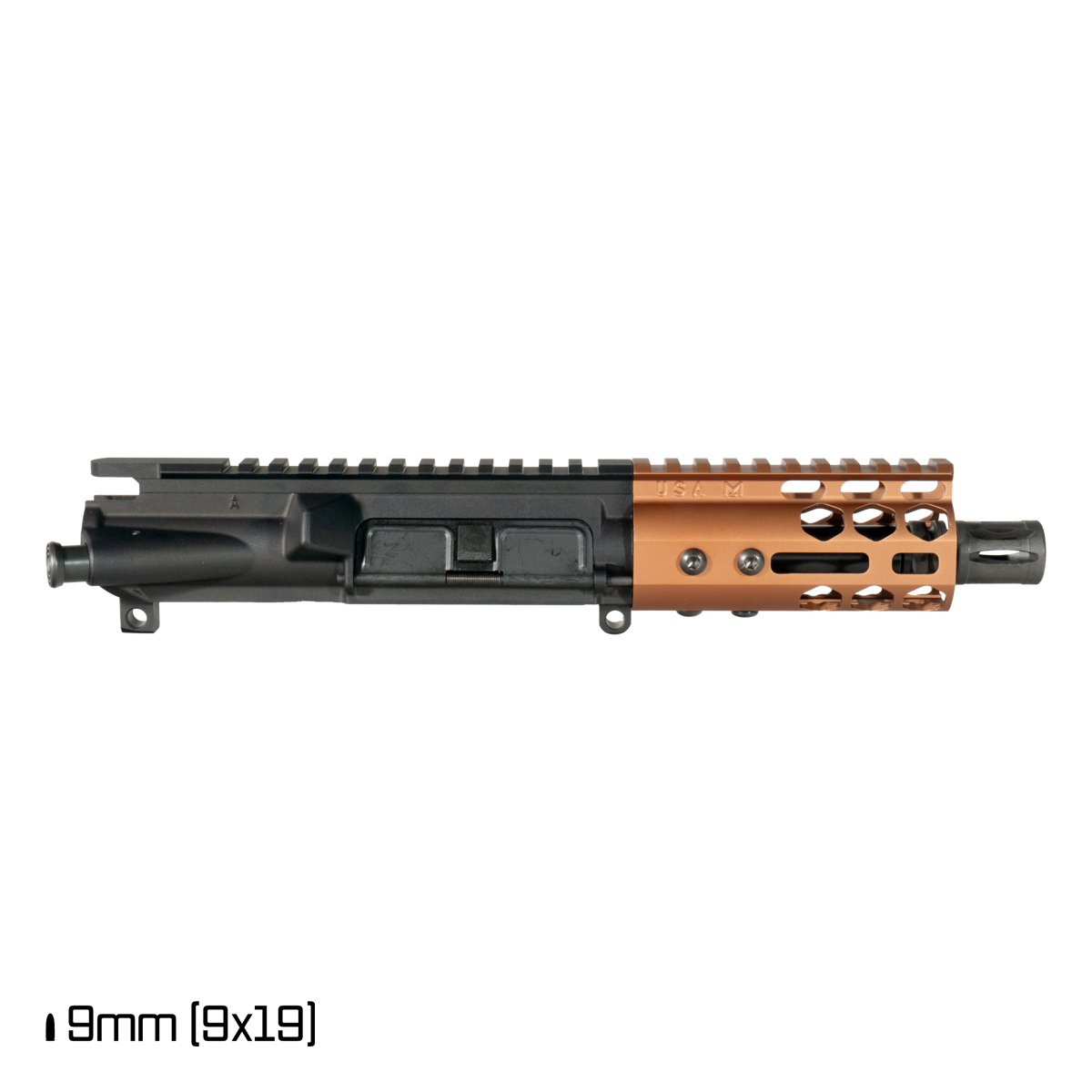 Davidson Defense Lightshow Anodized Bronze 4.5-inch 1:10 9MM AR-9 Freefloat M-Lok Handguard Pistol Upper Build Kit