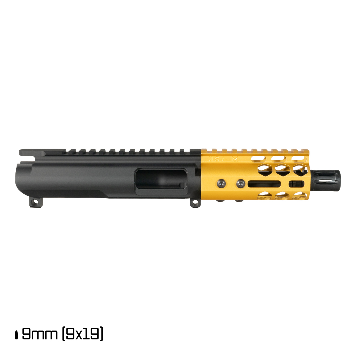 Davidson Defense Lightshow Gold 4.5-inch 1:10 9MM AR-9 Freefloat M-Lok Handguard Pistol Upper Build Kit