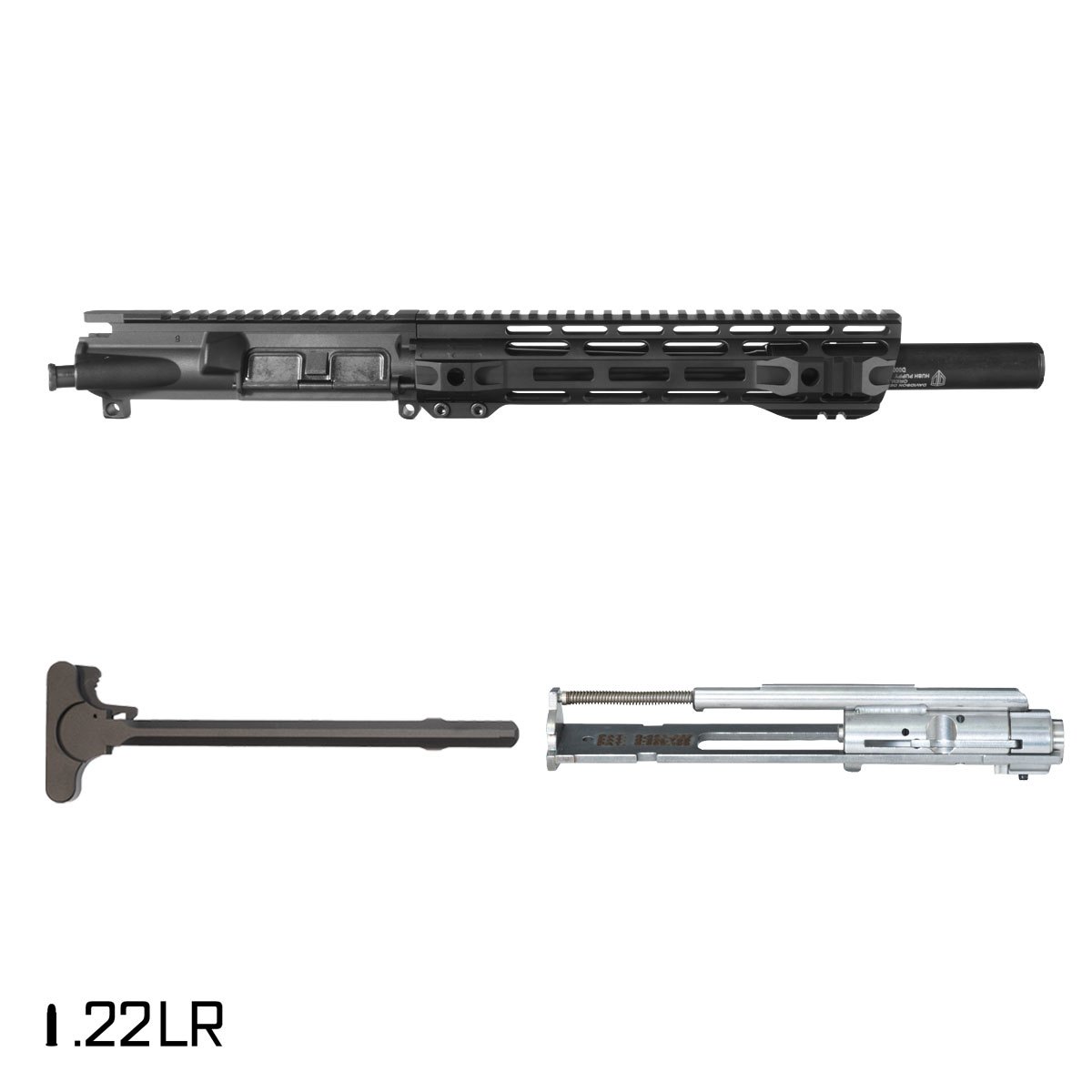 Davidson Defense Holdfast 9-inch .22 LR AR-15 Freefloat M-Lok Handguard Pistol Complete Upper Build, Teardrop .22LR Suppressor